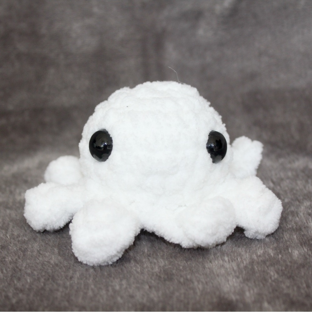 Handmade White Crochet Octopus